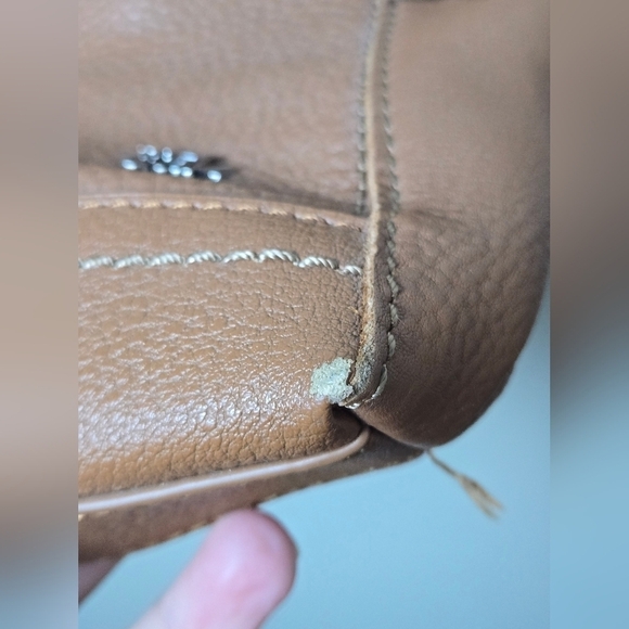 The Sak Brown Leather Tassle Crossbody Bag Purse - Picture 4 of 6